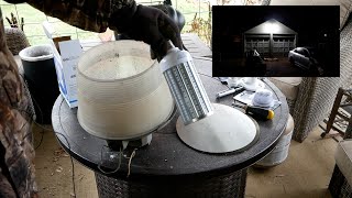 Mercury Vapor to LED floodlight Redneck Retrofit [upl. by Nuris]