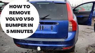 How to remove Volvo v50 rear bumper in 5 minutes [upl. by Rekoob]