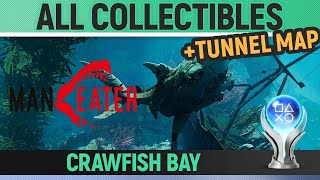 Maneater  Crawfish Bay  All Collectibles Locations 🏆 All Licence Plates amp Nutrient Caches  Map [upl. by Casaleggio]