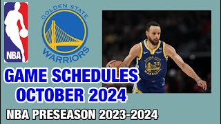 GOLDEN STATE WARRIORS PRESEASON GAME SCHEDULES OCTOBER 2024  NBA SEASON 202425 [upl. by Nirra]