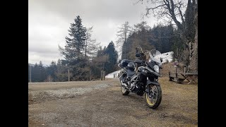 Suzuki VStrom 650 XT Offroad upampdownhill and swiftly back home on Country Roads Pure Sound [upl. by Sitto10]