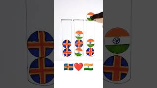 India Flag ❤️ Åland Islands Flag Independence Day Drawing ll Republic Day Drawingshorts art [upl. by Mehala]