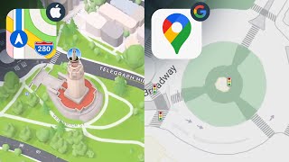 New Apple Maps vs New Google Maps Watch their latest reveals [upl. by Nannaihr989]