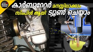 Carburetor working amp Tuning Explained in Detail  Malayalam [upl. by Aneeuqal686]