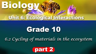 Grade 10 biology unit 6 part 2  Ecological interactions  cycling of materials in the ecosystem [upl. by Ennairac322]