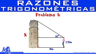 Razones trigonométricas  Solución de problemas  Ejemplo 6 [upl. by Sams]