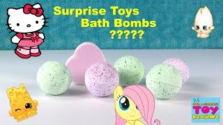 Shopkins Bath Bombs Fizzies  Surprise Hidden Toys  MLP Splashlings  PSToyReviews [upl. by Binni]