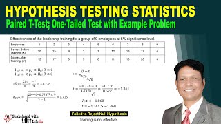 T Test for Paired Sample Means with Example Problem  Hypothesis Testing Statistics [upl. by Garvy52]