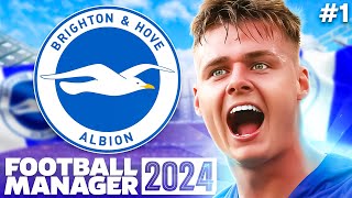 FM24 BRIGHTON  Part 1  THE BETA IS LIVE  Football Manager 2024 [upl. by Columba]