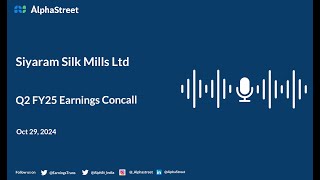 Siyaram Silk Mills Ltd Q2 FY202425 Earnings Conference Call [upl. by Llehcor57]