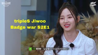 tripleS Jiwoo Badge war clips  1 S2E1 [upl. by Iana303]