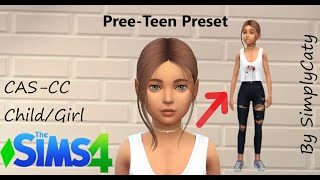 Sims 4  Child Girl  CASCC PreeTeenPreset Mod ALL CC LINKS includet [upl. by Saidee]