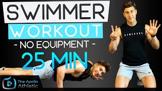 25 Minute Dryland Workout For Swimmers  No Equipment [upl. by Sirraf]