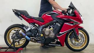 Honda cbr650f Exhaust sounds JP racing slip on remove muffler [upl. by Constantina]