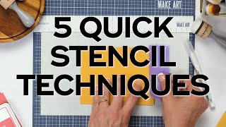 5 Quick and Easy Stencil Techniques for Cards [upl. by Cly]