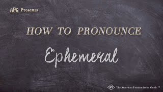 How to Pronounce Ephemeral Real Life Examples [upl. by Easlehc]