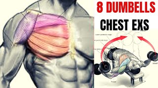 8 BEST CHEST WORKOUT WITH DUMBELLS ONLY  musculation pectoraux avec haltères [upl. by Micky867]