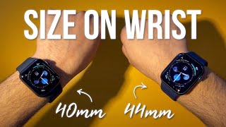 Apple Watch SE2 44mm vs 40mm size comparison on small wrist [upl. by Leamhsi]