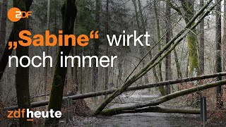 Orkan „Sabine“ Nachwirkungen weiterhin zu spüren [upl. by Issak]