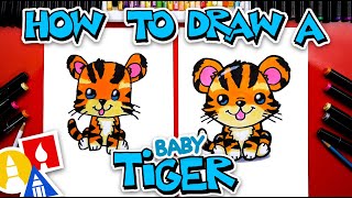 How To Draw A Baby Tiger [upl. by Miehar]