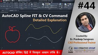 AutoCAD Spline Command  AutoCAD Tutorials 44  HindiUrdu autocad 202125 cad spline Fit and CV [upl. by Neville147]