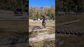 9 year old rides an Inmotion V11 electric unicycle at the skills park EUC Onewheel [upl. by Ydac51]