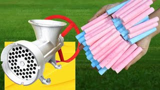 New Experiment  Colourfull chalks  Meat Grinder  new video  ASMR [upl. by Lipski]