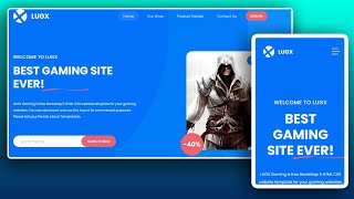 Build a Complete Responsive Gaming Shop Website Using HTML CSS and JavaScript [upl. by Talich]