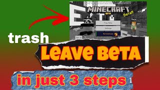 how to leave minecraft beta or how to join official version [upl. by Pet]