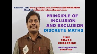 PRINCIPLE OF INCLUSION AND EXCLUSION  DISCRETE MATHEMATICS  SET THEORY  PRINCIPLE OF INCLUSION [upl. by Ahseenyt979]