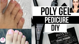 DIY Pedicure at Home with Poly Gel amp Dual Forms [upl. by Yrocej730]