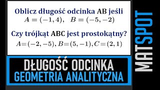 Długość odcinka  geometria analityczna [upl. by Sirromal]