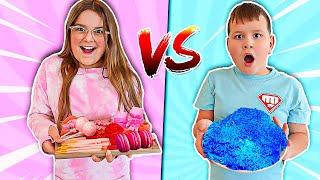 PINK VS BLUE FOOD CHALLENGE  JKREW [upl. by Veradia]