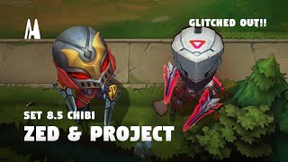 Chibi Zed amp Chibi PROJECT Zed  Finisher Boom Emotes  TFT SET 85 [upl. by Wystand]