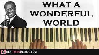 HOW TO PLAY  Louis Armstrong  What A Wonderful World Piano Tutorial Lesson [upl. by Carol-Jean]