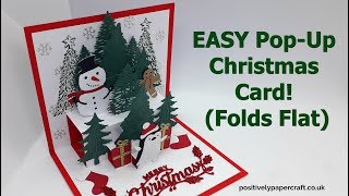 EASY PopUp Christmas Card Folds Flat [upl. by Migeon]