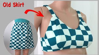 DIY Soft Padded Bra  Bikini From Old Skirt 1 [upl. by Campman]