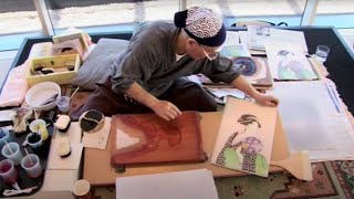 Ukiyoe woodblock printmaking with Keizaburo Matsuzaki [upl. by Nibla]