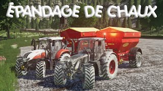 FARMING SIMULATOR 19  ÉPANDAGE DE CHAUX [upl. by Sucitivel983]