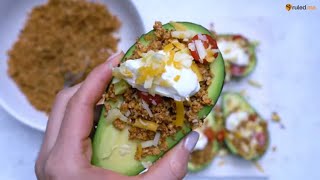 Keto Recipe  Vegetarian Taco Stuffed Avocados [upl. by Nerhtak314]