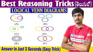 Reasoning Tricks in Telugu I Logical Venn Diagrams I NTSE NMMSamp Competitive ExamsI Ramesh Sir Maths [upl. by Eecats]