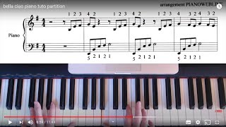 bella ciao piano tuto partition [upl. by Anitnatsnoc812]