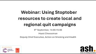 Stoptober Resources Webinar [upl. by Gerardo]