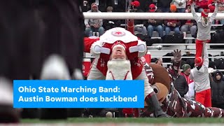 Ohio State Marching Band Drum major Austin Bowman does backbend [upl. by Wang]