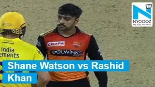 IPL 2019 Rashid Khan vs Shane Watson stare down contest [upl. by Radcliffe]