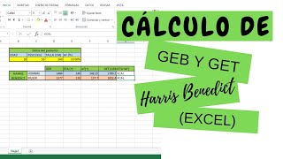 Formula Harris Benedict en Excel  Calcular GEB y GET  Excel nutriólogos [upl. by Doig298]