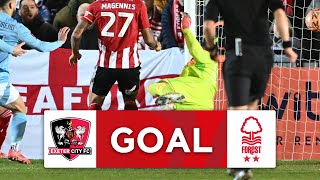 GOAL  Josh Magennis  Exeter City 10 Nottingham Forest  Fourth Round  Emirates FA Cup 202425 [upl. by Jake]