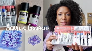 Acrylic Gouache  How to use it Tips amp the Differences for Beginners [upl. by Marcelline511]