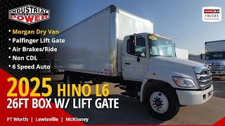 2025 Hino L6 26ft Box Truck w Palfinger Lift Gate  Dry Van Delivery Truck  IP Truck Dallas Sales [upl. by Aniluap720]