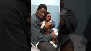 Daddy cries with baby after shots [upl. by Einned]